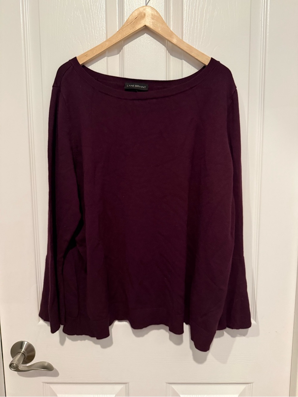 Lane Bryant Deep Plum Boatneck Knit Pullover
